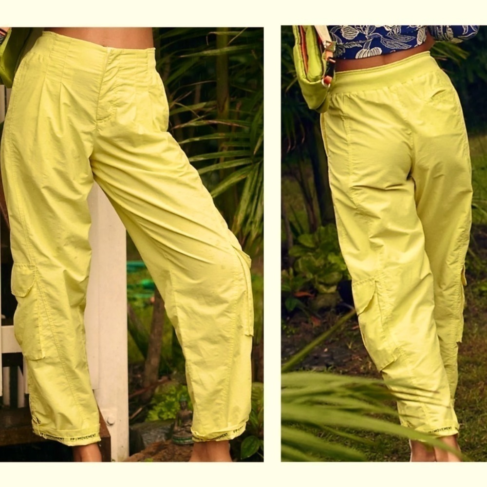 NWOT Free People Movement Mesmerize Me Solid Pants In Afterglow Baggy Cargo SZ S